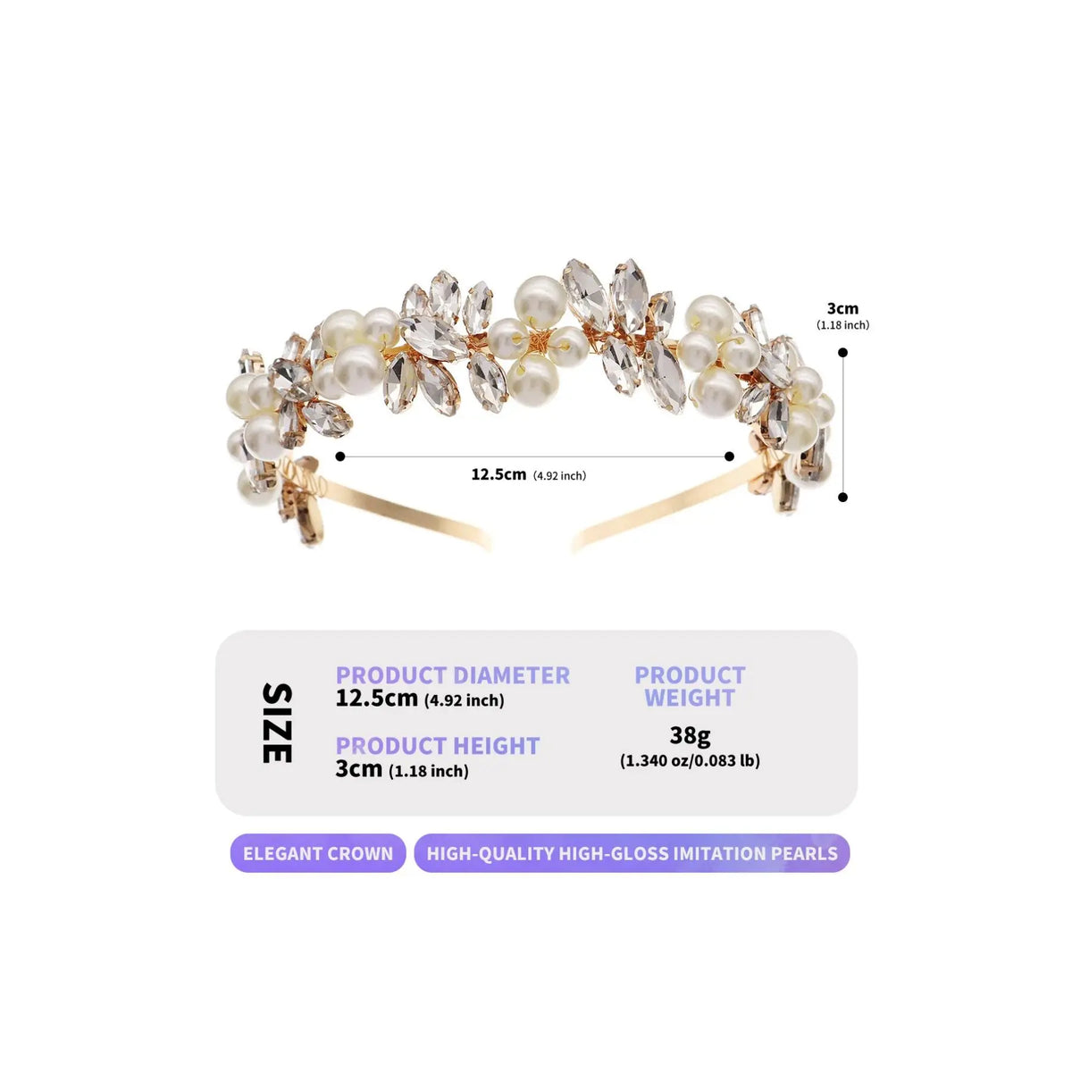 French Vintage Imitation Pearl Rhinestone Hairband, Elegant Bride Wedding Bridesmaid Headpiece, Party Event Evening Hairstyle Accessory