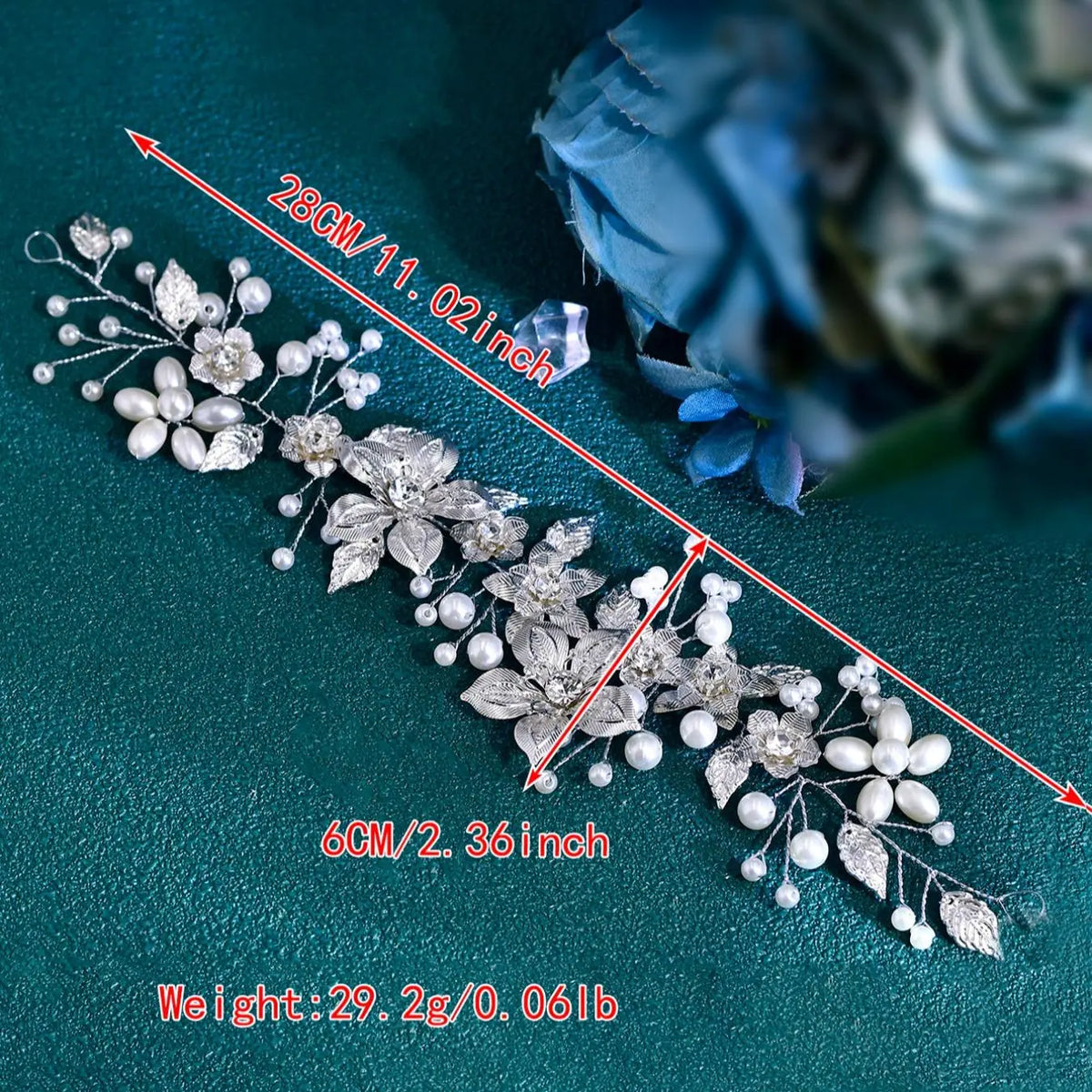 Faux Pearl & Rhinestone Decorated Headband, Elegant Leaf & Flower Design Headband for Wedding Bridal Party Formal Occasions, Fashion Accessories for Women, Tiara