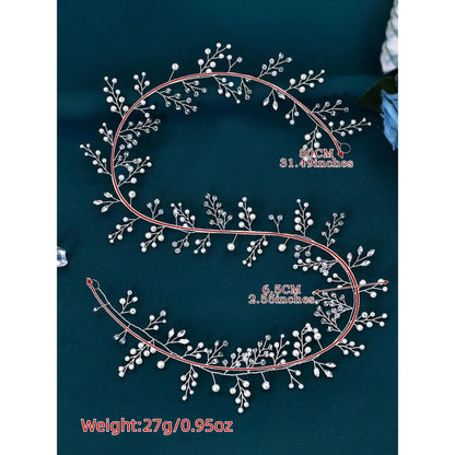 Elegant Pearl Crystal Hairband for Women, Bridal Headband, Versatile Bun and Curl Hairstyle Accessory, Perfect for Weddings, Parties, Vacations, Holidays, Gatherings