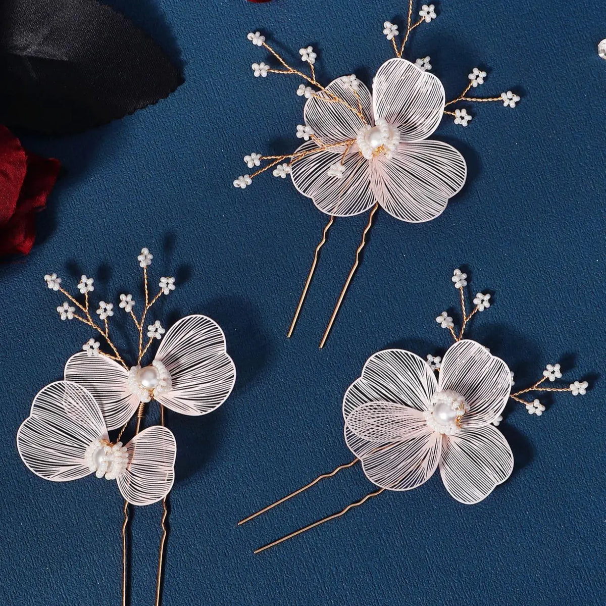 Flower Design Hair Comb, Faux Pearl Decorated Hair Comb, Elegant Bridal Headwear for Wedding Party Formal Occasions, Fashion Hair Accessories for Women