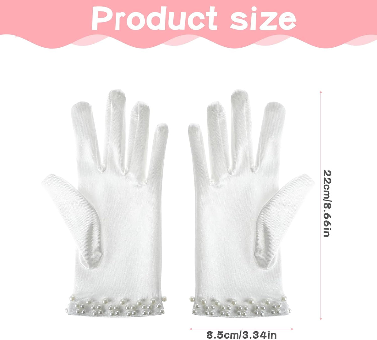 Trinkrittey White Satin Gloves - Women's Pearl Wedding & Tea Party Gloves for 1920s Fashion