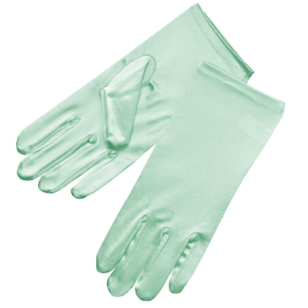 Shiny Stretch Satin Dress Gloves Wrist Length 2BL Over 12 years old