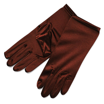 Shiny Stretch Satin Dress Gloves Wrist Length 2BL Over 12 years old