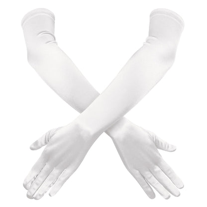 Garma Long Opera Gloves Women Formal, 1920s Satin Wedding Bridal Princess Dress For Women, Elbow Length 20inch