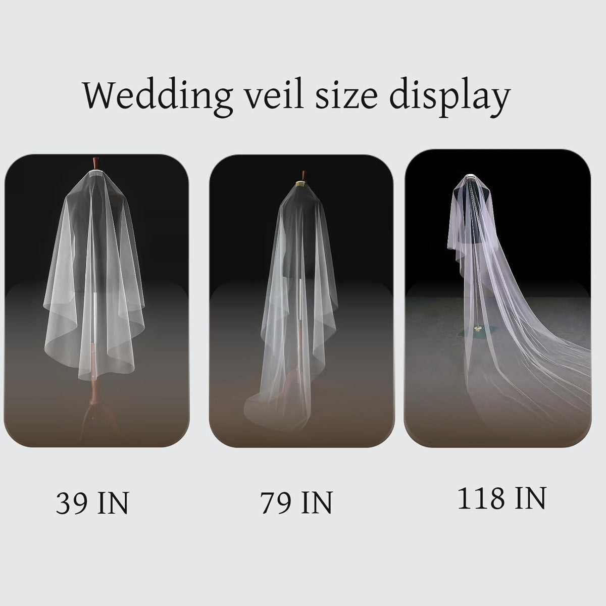 2 Tiers Wedding Veil Cathedral Length with Comb（Off white）