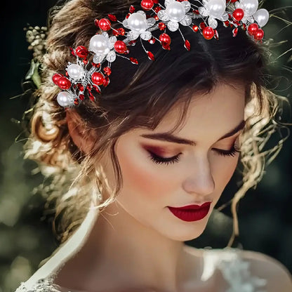 Elegant Pearl Rhinestone Bridal Headband, Perfect for Weddings Birthdays Parties Daily Wear Vacation, Fashionable High-End Hair Accessory