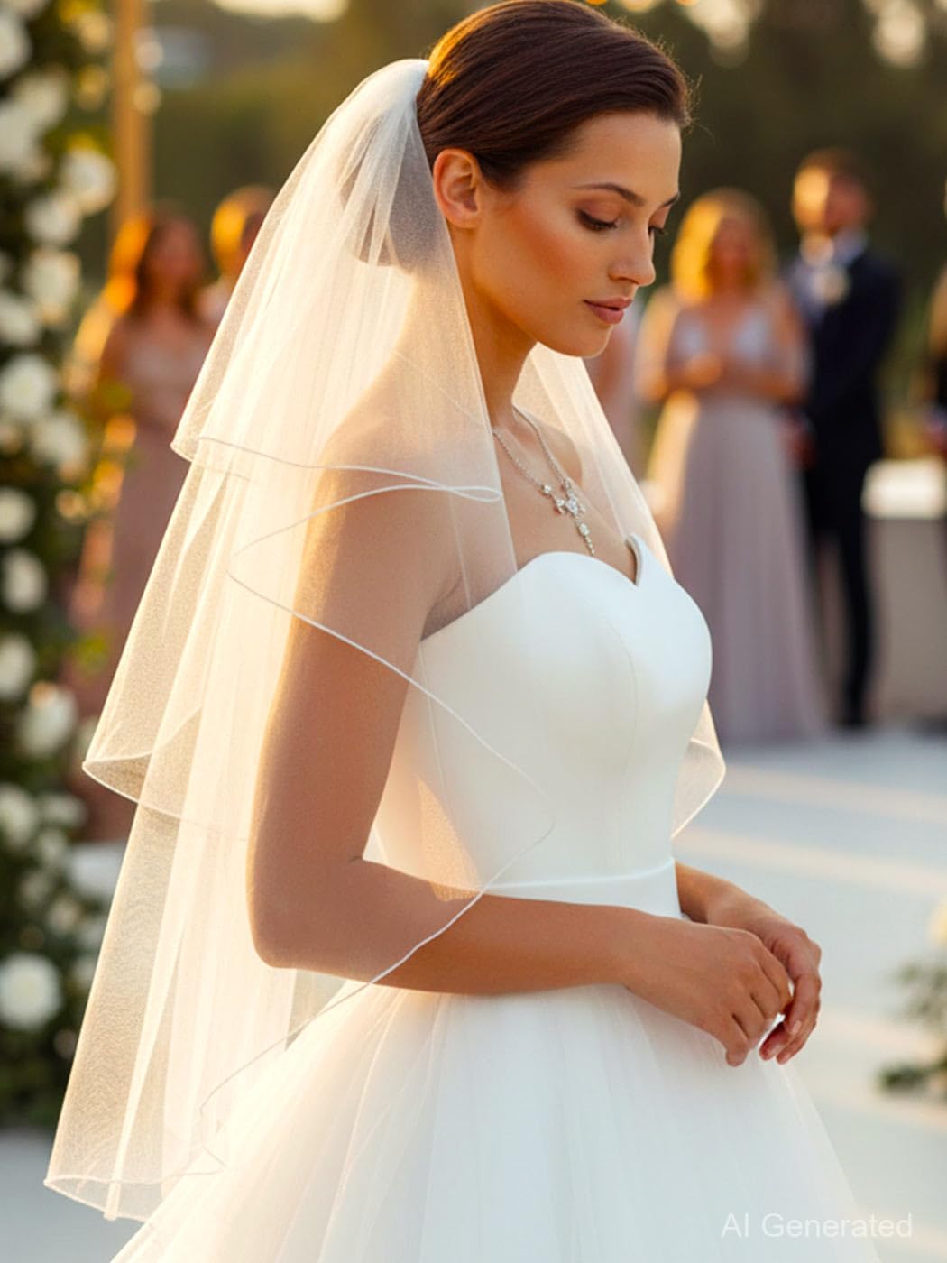HEREAD 2 Tier Bridal Veil Wedding Veils with Comb for Brides