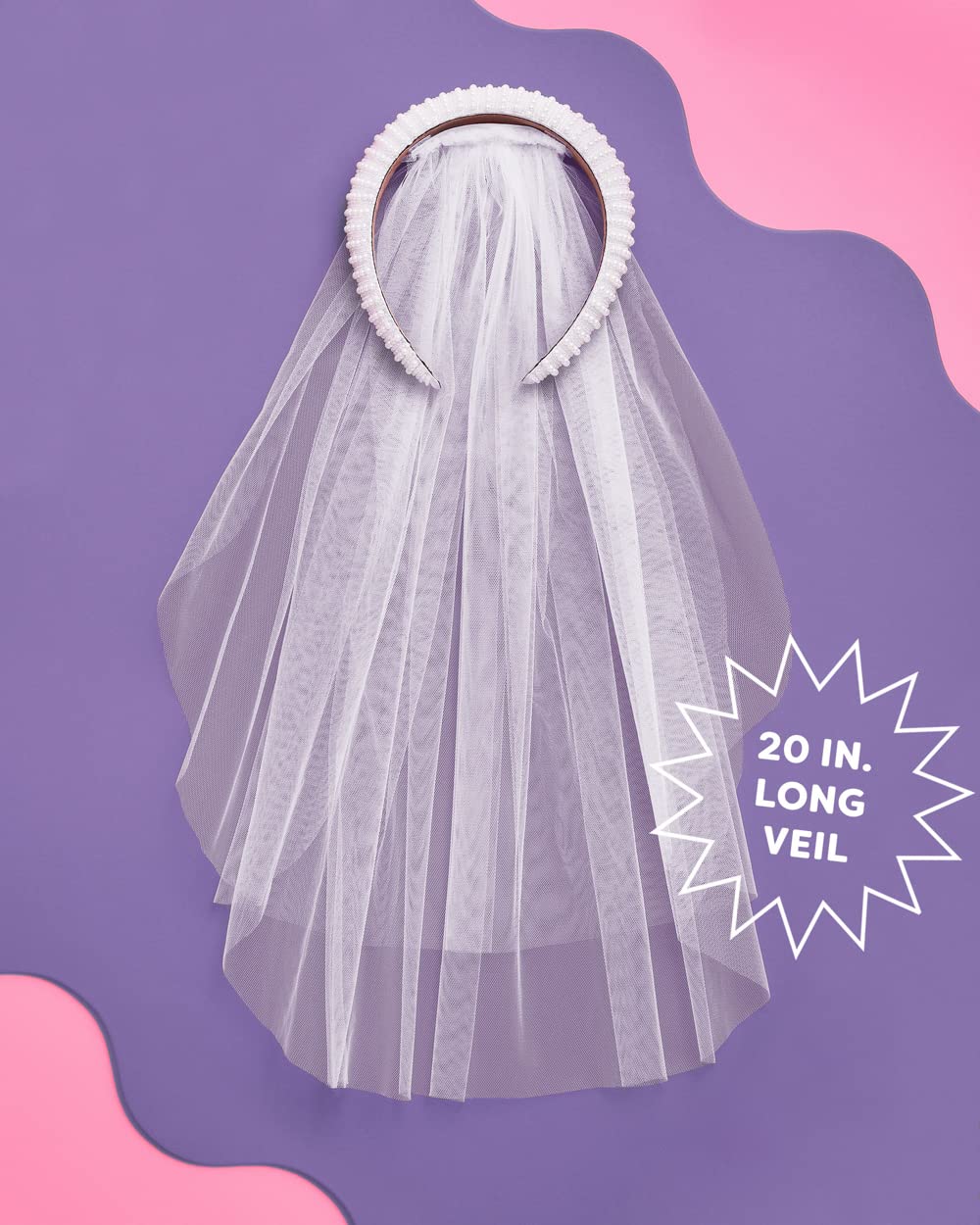 xo, Fetti Pearl Headband with Detachable Veil | Bachelorette Accessory Gift