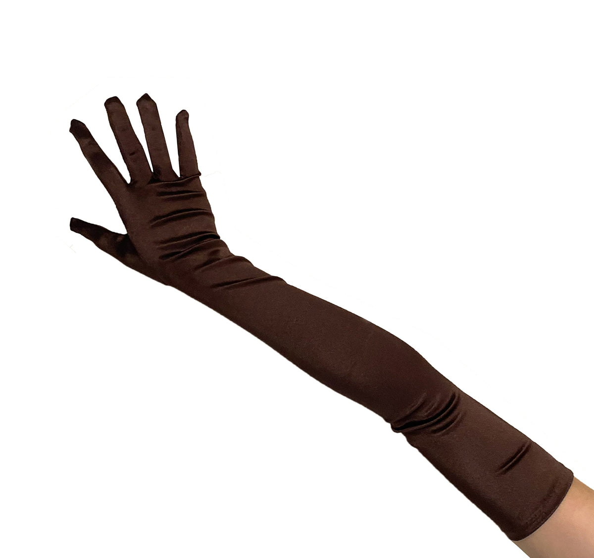 SACASUSA 23" Extra Long Super Stretch Over the Elbow Party Bridal Dance Sexy Satin Gloves A-Grade Quality 16BL 58cm