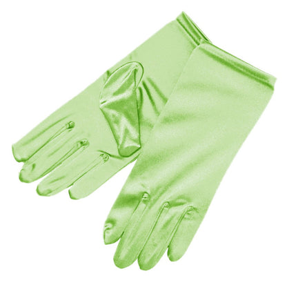 Shiny Stretch Satin Dress Gloves Wrist Length 2BL Over 12 years old