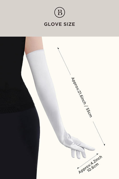 BABEYOND Long Opera Gloves for Women 1920s Elbow Length Satin Gloves