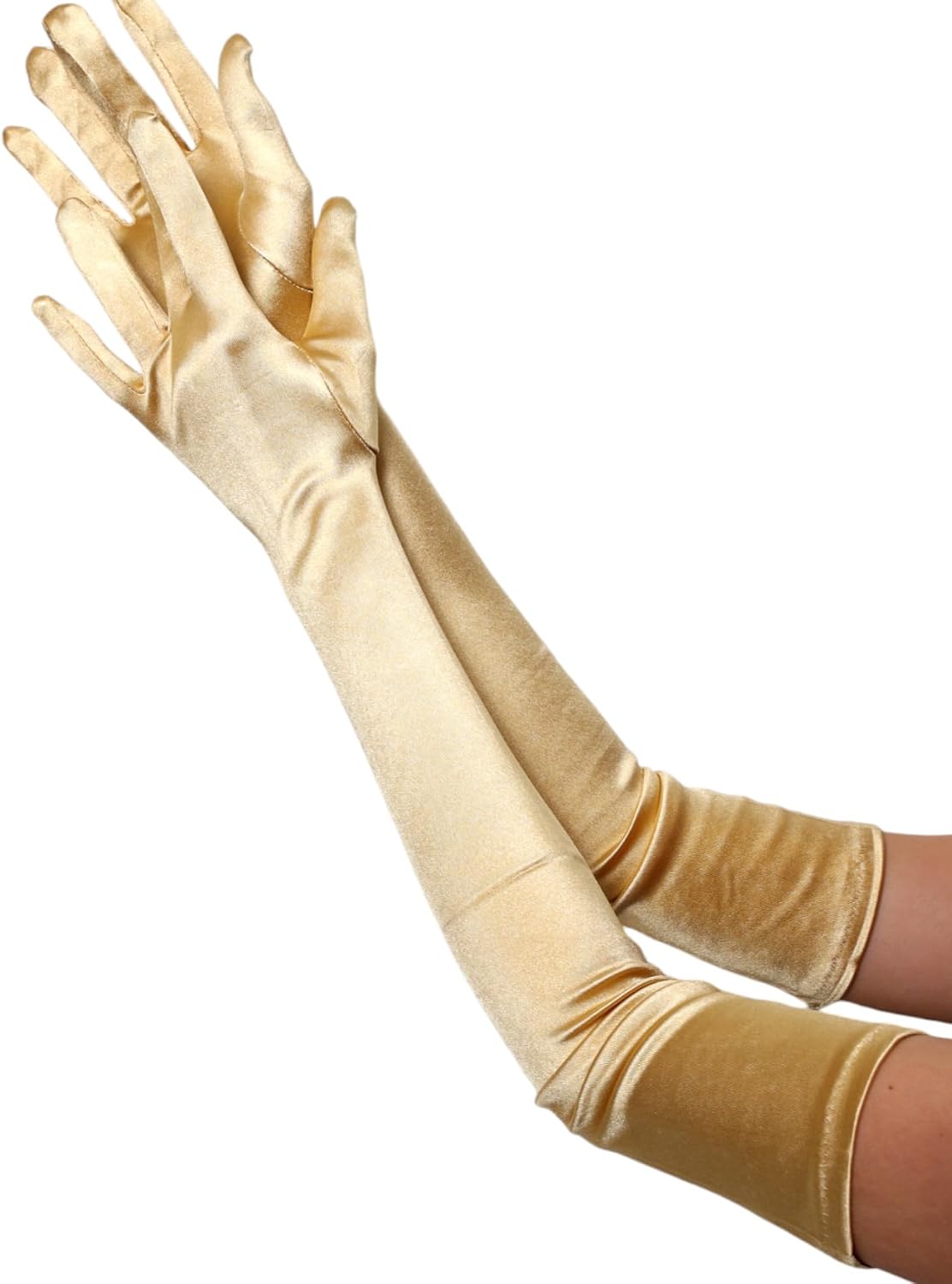 SACASUSA 23" Extra Long Super Stretch Over the Elbow Party Bridal Dance Sexy Satin Gloves A-Grade Quality 16BL 58cm