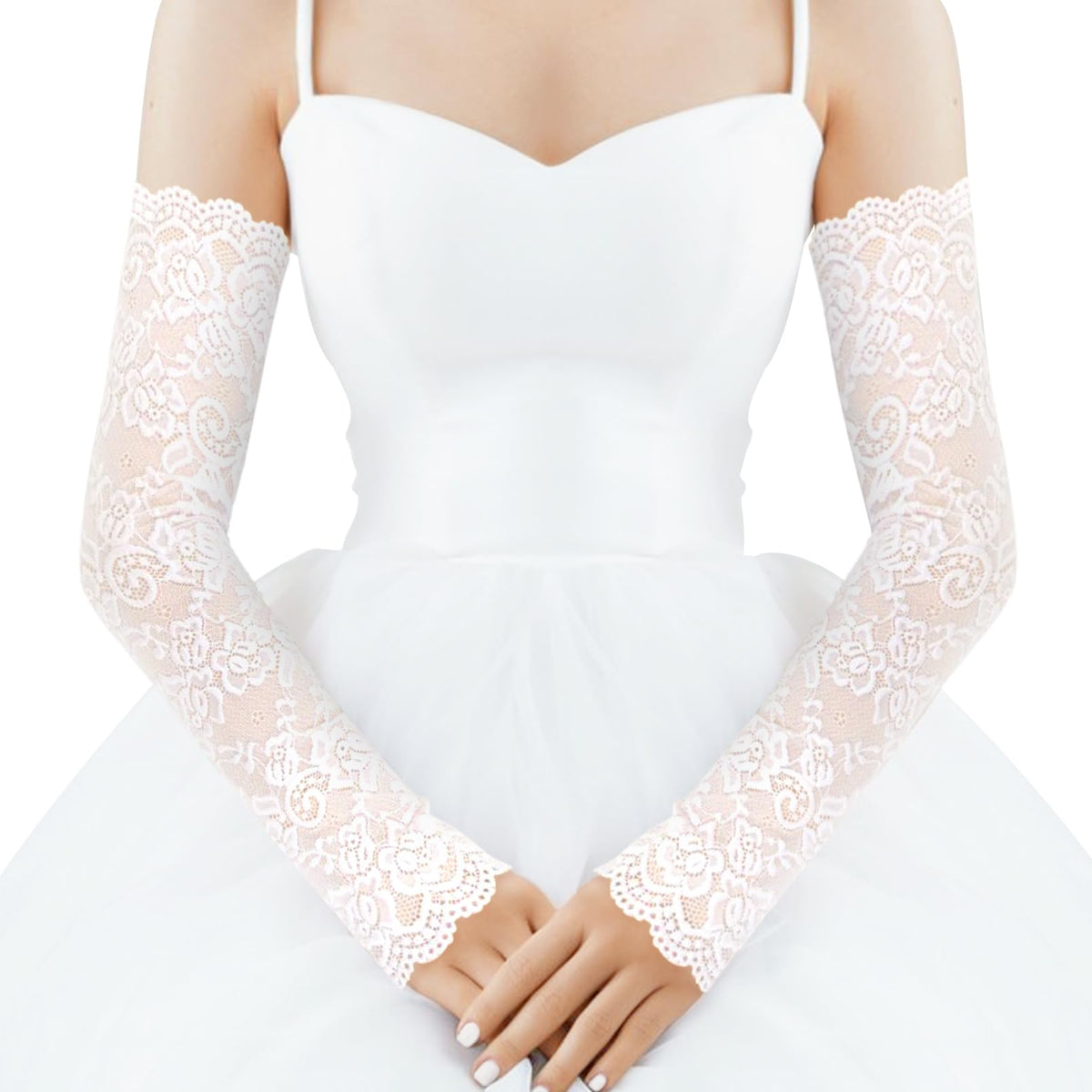 Fingerless Lace Arm Sleeves for Women for Wedding Tea Party