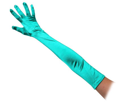 SACASUSA 23" Extra Long Super Stretch Over the Elbow Party Bridal Dance Sexy Satin Gloves A-Grade Quality 16BL 58cm