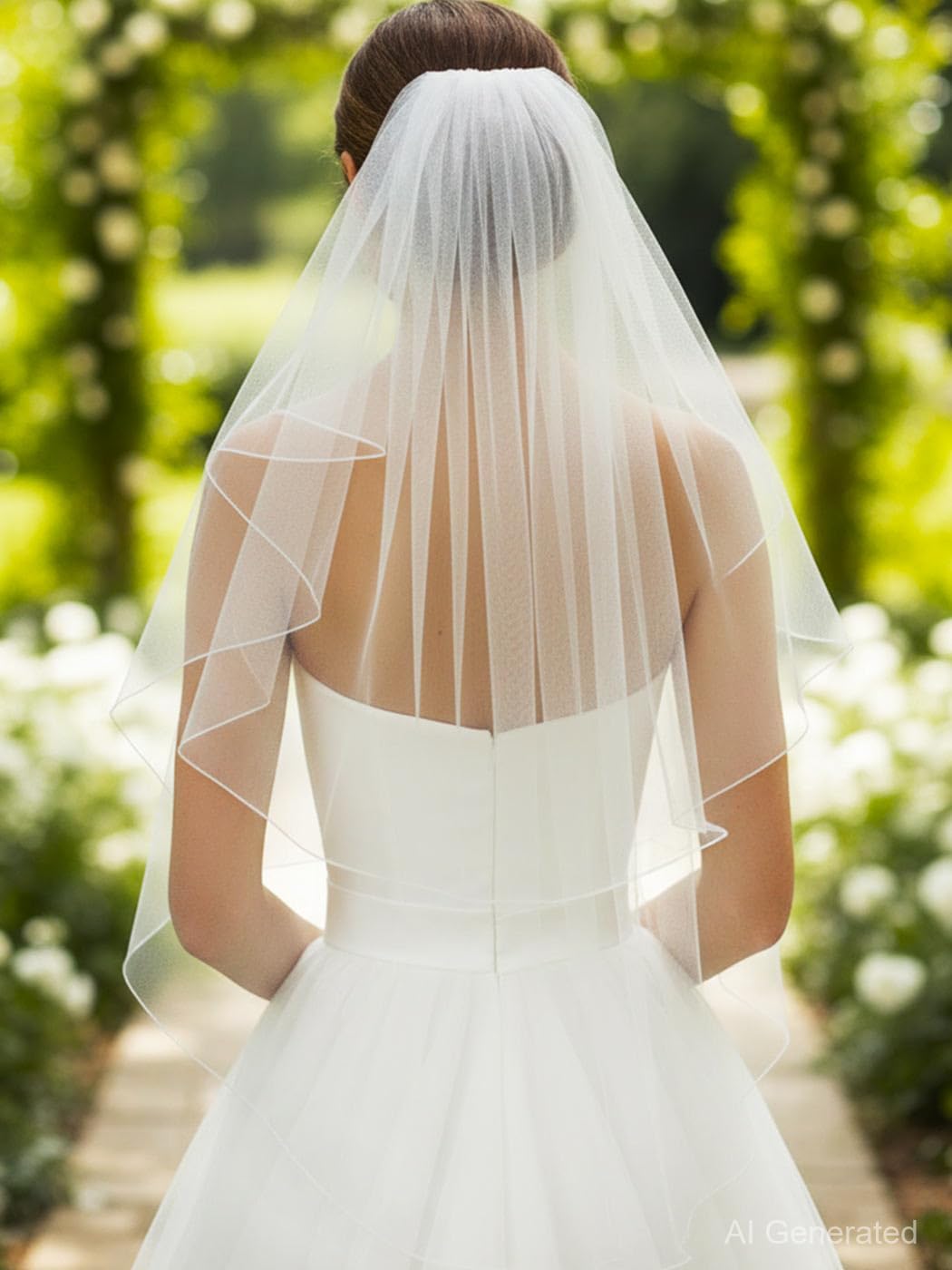 HEREAD 2 Tier Bridal Veil Wedding Veils with Comb for Brides