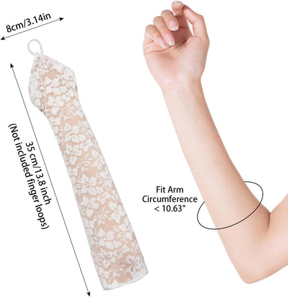 Long Keeper Elegant Floral Lace Gloves Women Elbow Length Fingerless Long Gloves for Bridal Opera Evening Wedding Party Prom