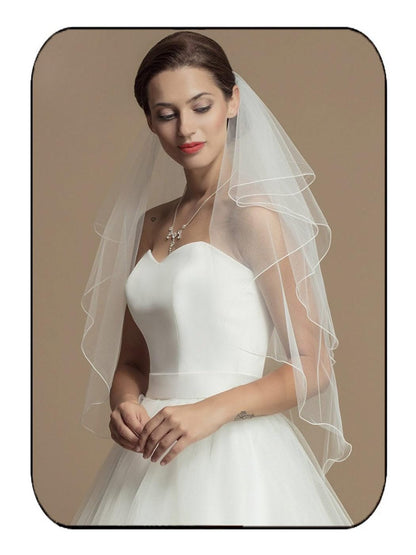 HEREAD 2 Tier Bridal Veil Wedding Veils with Comb for Brides