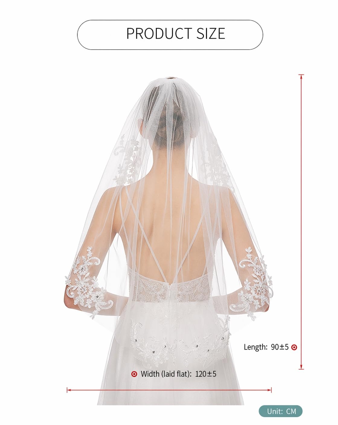Avidlove Wedding Veil for Brides Fingertip Length Bridal Veil with Comb