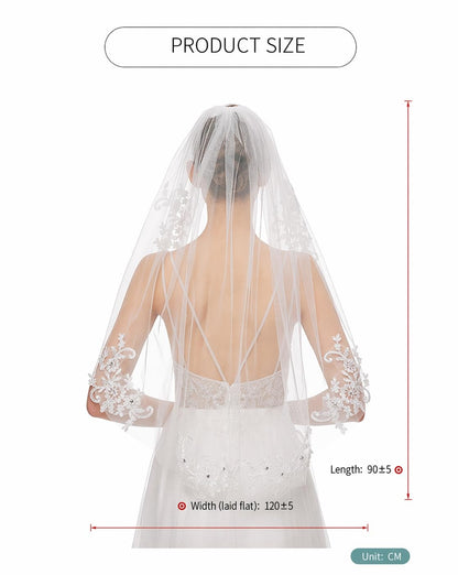 Avidlove Wedding Veil for Brides Fingertip Length Bridal Veil with Comb