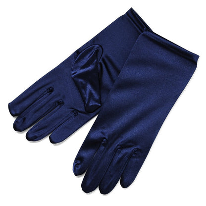 Shiny Stretch Satin Dress Gloves Wrist Length 2BL Over 12 years old