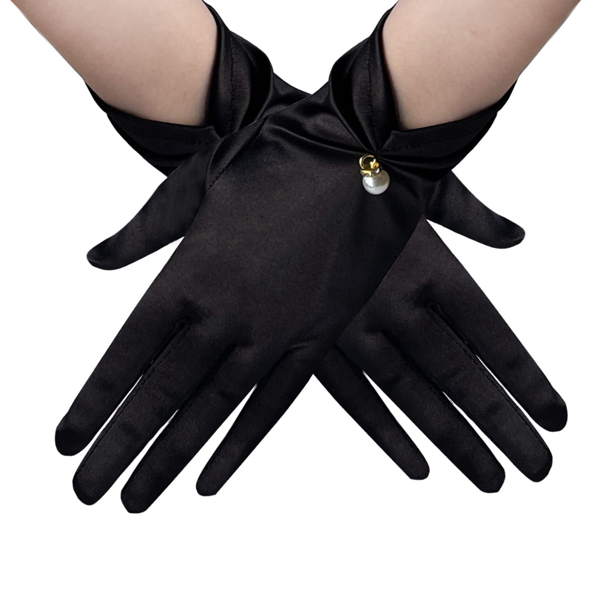 Gionforsy Floral Lace Gloves for Bridal Elegant Short Wrist Opera Gloves