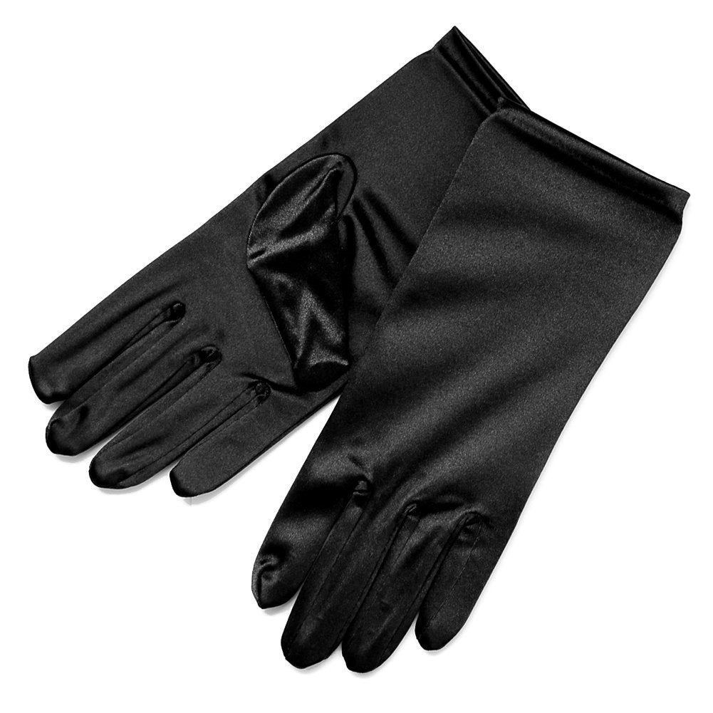 Shiny Stretch Satin Dress Gloves Wrist Length 2BL Over 12 years old