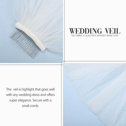 1 Tier Bride Wedding Veils White Elbow Length Short Bridal Veil Bachelorette Tulle Veils with Comb for Women