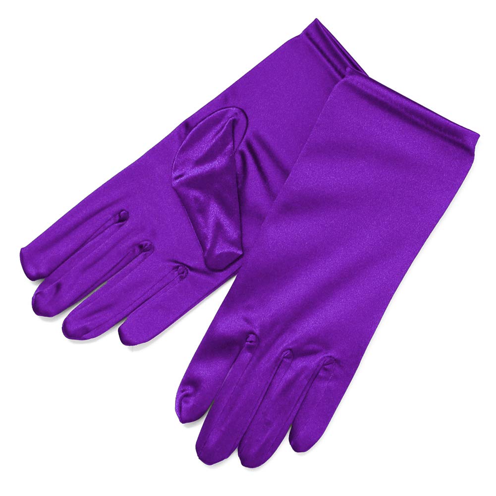 Shiny Stretch Satin Dress Gloves Wrist Length 2BL Over 12 years old