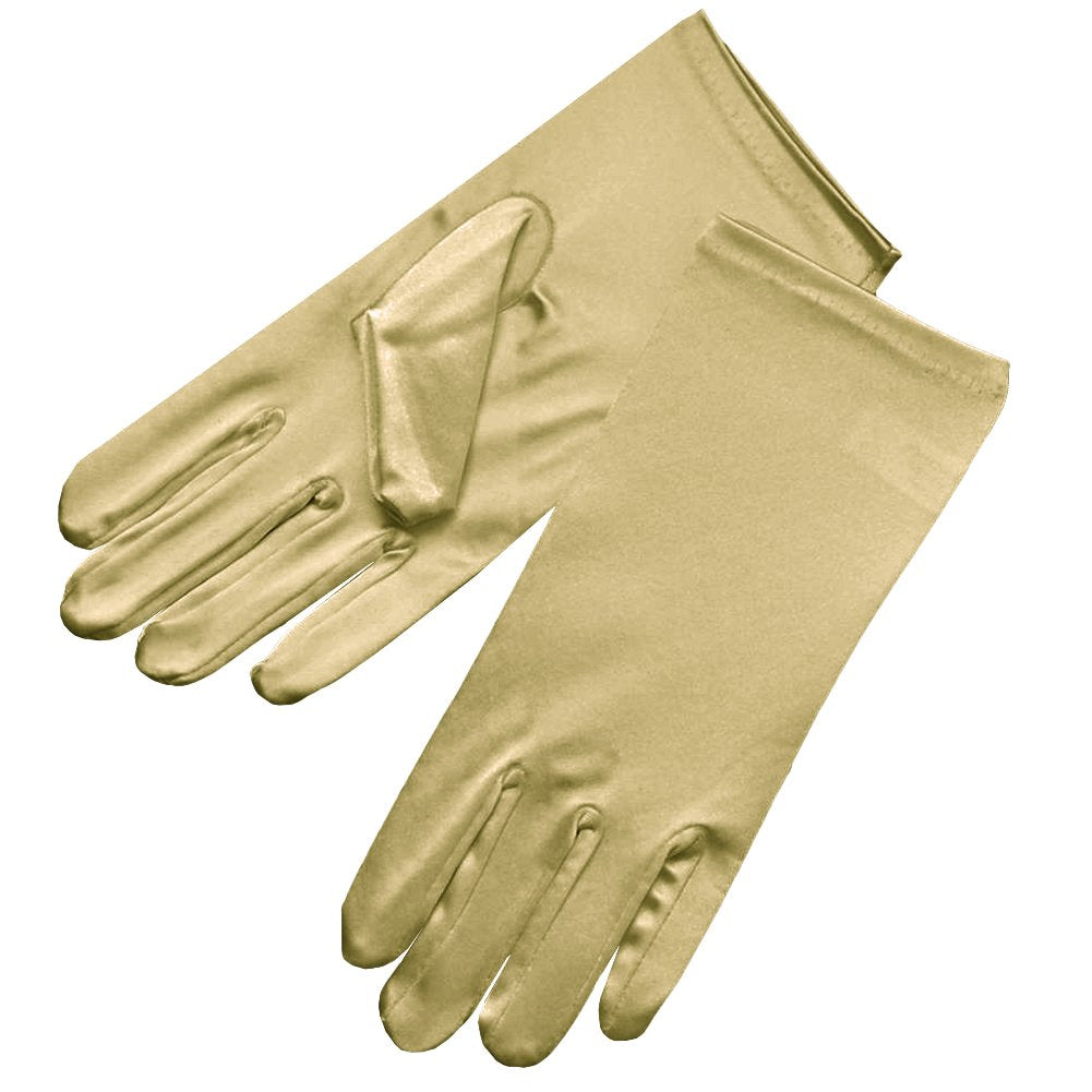 Shiny Stretch Satin Dress Gloves Wrist Length 2BL Over 12 years old