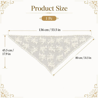 Triangle Veil Mass Mantilla Veils with Lace Edge for Church Wedding