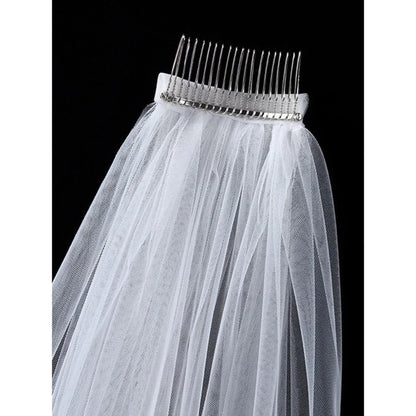U-Shape Floral Lace Wedding Veil, Breathable Soft Hair Comb, Elegant Bride Headpiece, Versatile for Parties and Bridal Gowns