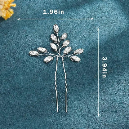 Women's 3PCS Good Quality Handmade Craft Bridal Hair Clips - Rhinestone,Crystal,Alloy Pearl Embellished Elegant Hair Pins - Wedding Ceremony,Bridal Shower Formal Event Accessories - Free Size