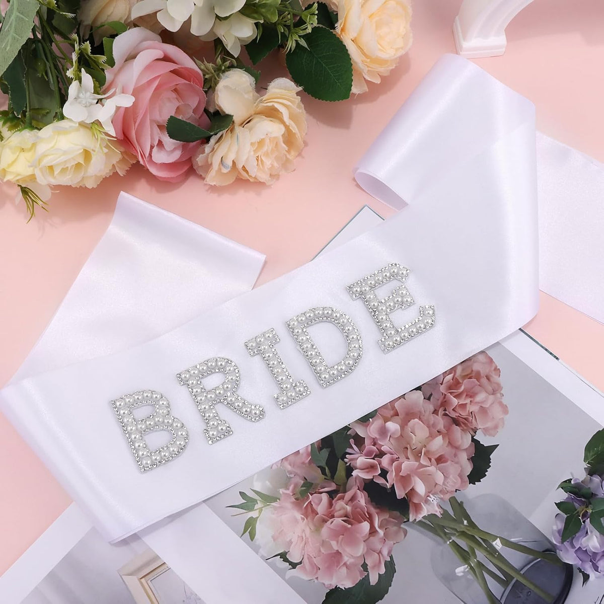 Chanaco Bride to Be Sash Bachelorette Party Favors Decorations Wedding Accessories White Veil Bridal Shower Sashes Gifts