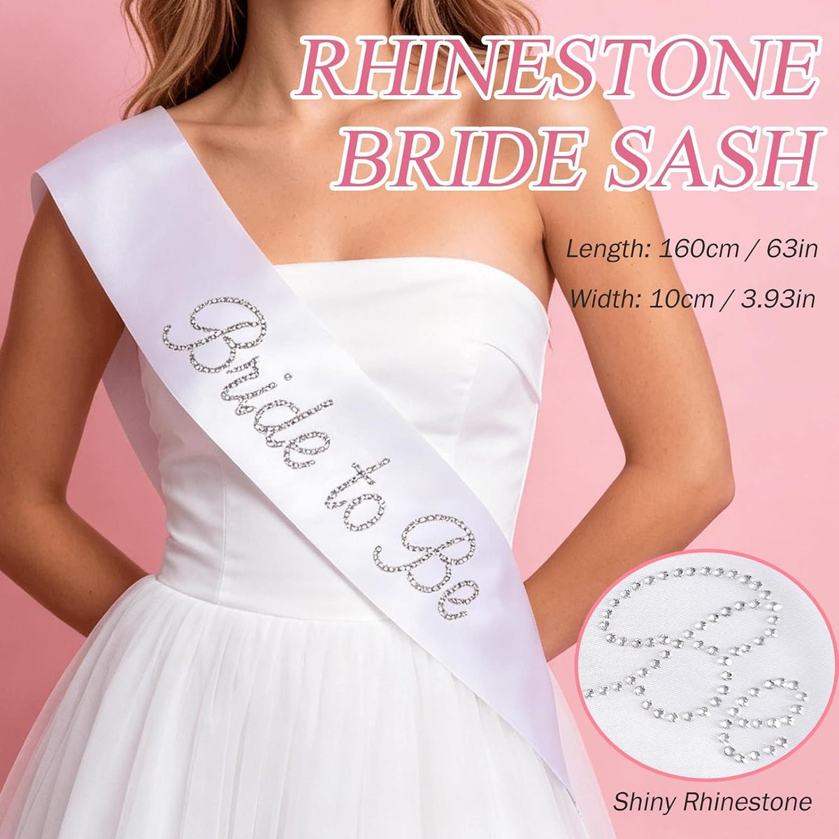 Bachelorette Party Accessories for Bride to Be - Veil Sash Heart Sunglasses