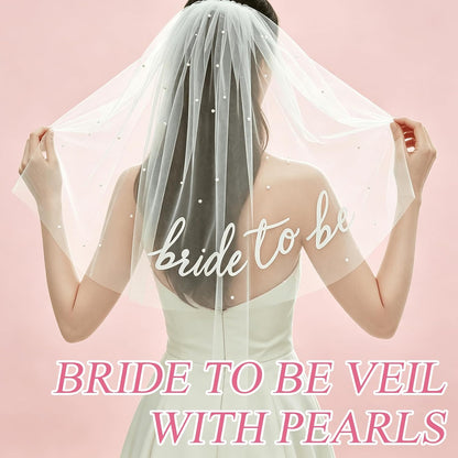 Bachelorette Party Accessories for Bride to Be - Veil Sash Heart Sunglasses