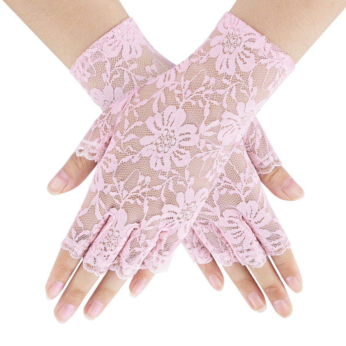 Black Lace Gloves for Women, 2 PCS Black Lace Gloves for Women