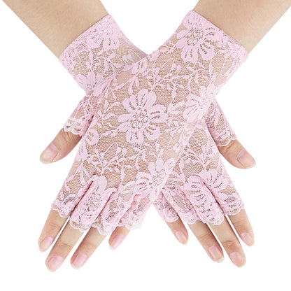 Black Lace Gloves for Women, 2 PCS Black Lace Gloves for Women