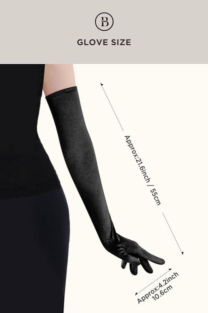 BABEYOND Long Opera Gloves for Women 1920s Elbow Length Satin Gloves