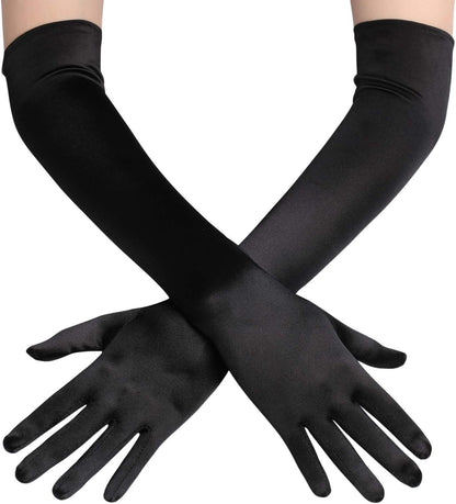 BABEYOND Long Opera Gloves for Women 1920s Elbow Length Satin Gloves
