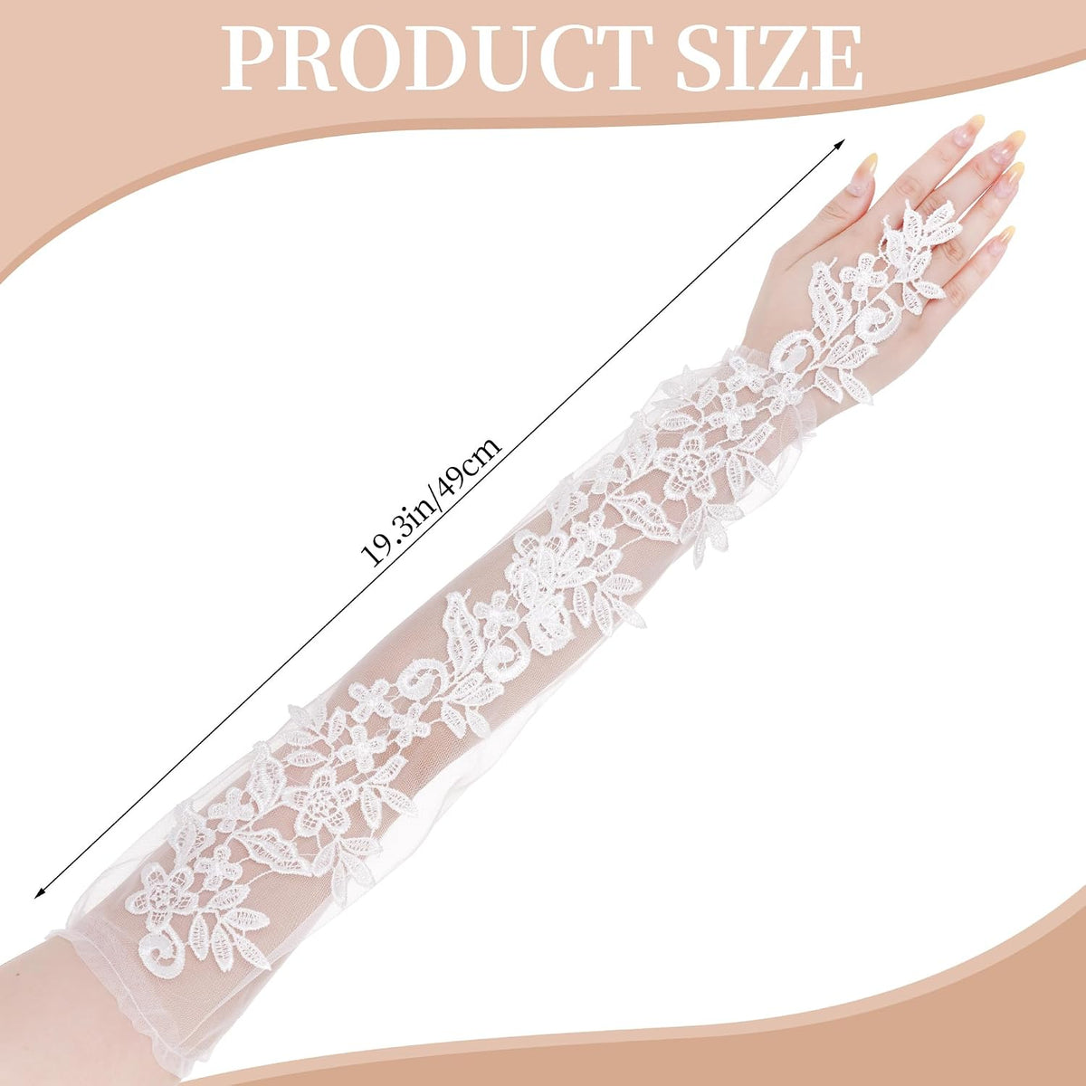 Ishua Fingerless Lace Gloves for Women Floral Lace Gloves for Halloween Wedding Party Prom Costume Accessories