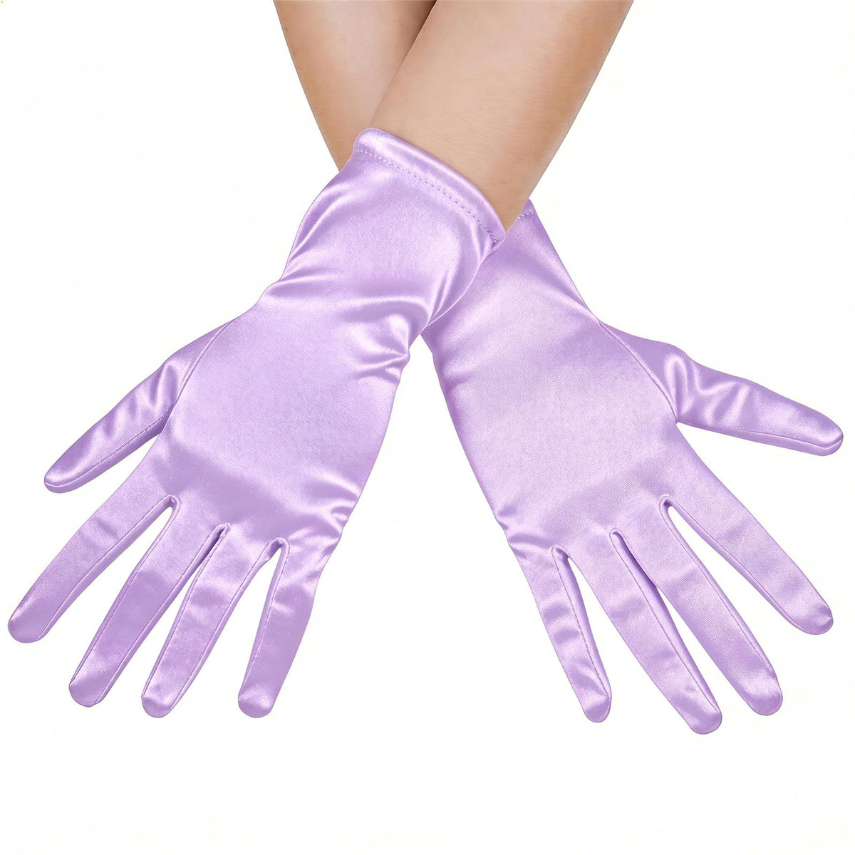 Women's Short Satin Opera Gloves for Wedding Bridal Prom Dance Dress, 9inch