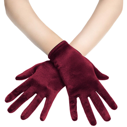 BABEYOND Short Satin Opera Gloves for Women 1920s Bridal Tea Party Gloves