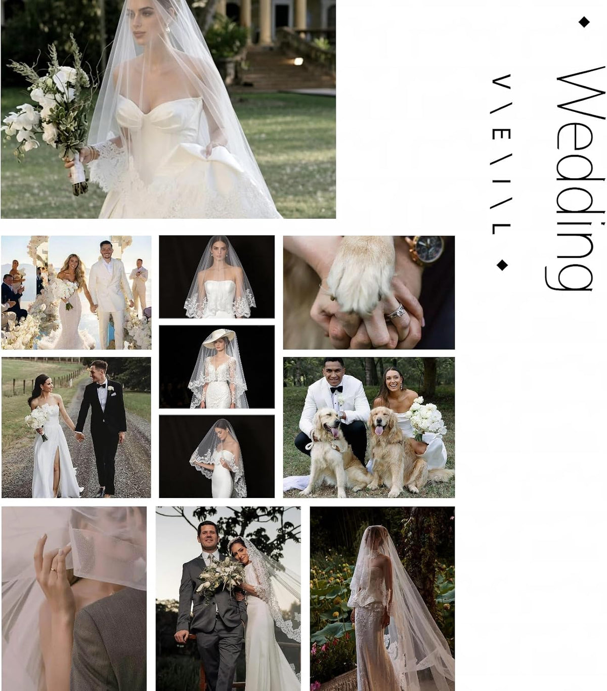Cathedral Length Wedding Veil Lace Soft Tulle with Comb