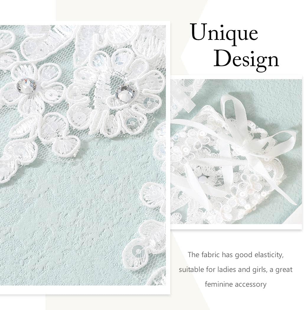 Bride Wedding Short Lace Gloves White Fingerless Rhinestone Gloves Bridal Gloves Accessories for Women