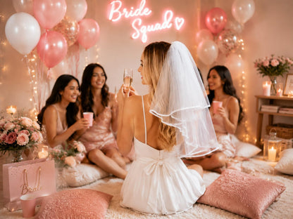 White Bridal Veil Short 2 Tier Veil with white binding