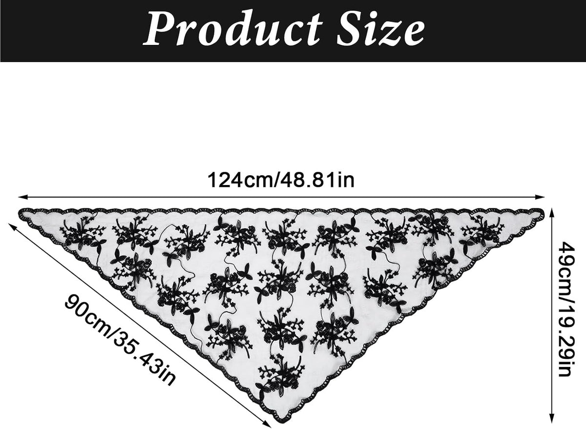Yolev Mantilla Veil Triangle Catholic Veil For Women Lace Scarf Mass Veils Head Covering For Religious Christian Prayer