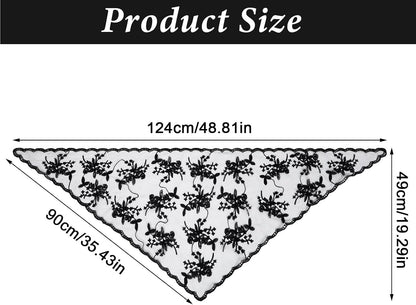 Yolev Mantilla Veil Triangle Catholic Veil For Women Lace Scarf Mass Veils Head Covering For Religious Christian Prayer