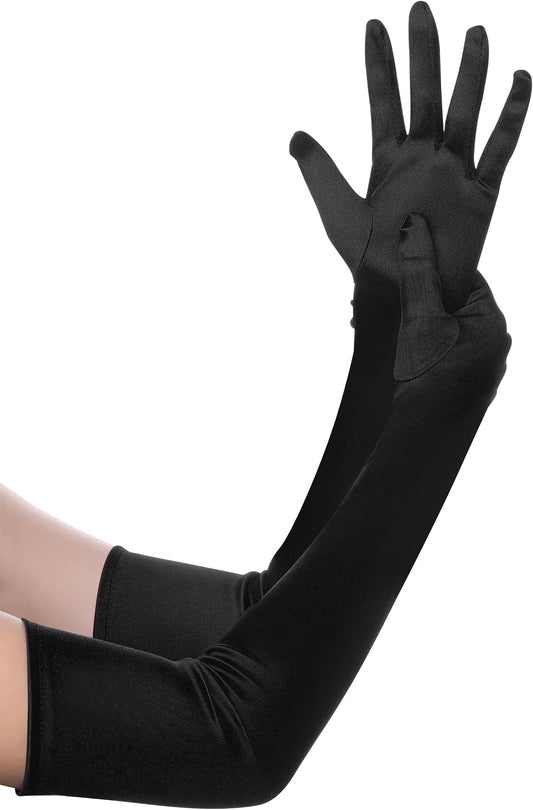 BABEYOND Long Opera Gloves for Women 1920s Elbow Length Satin Gloves