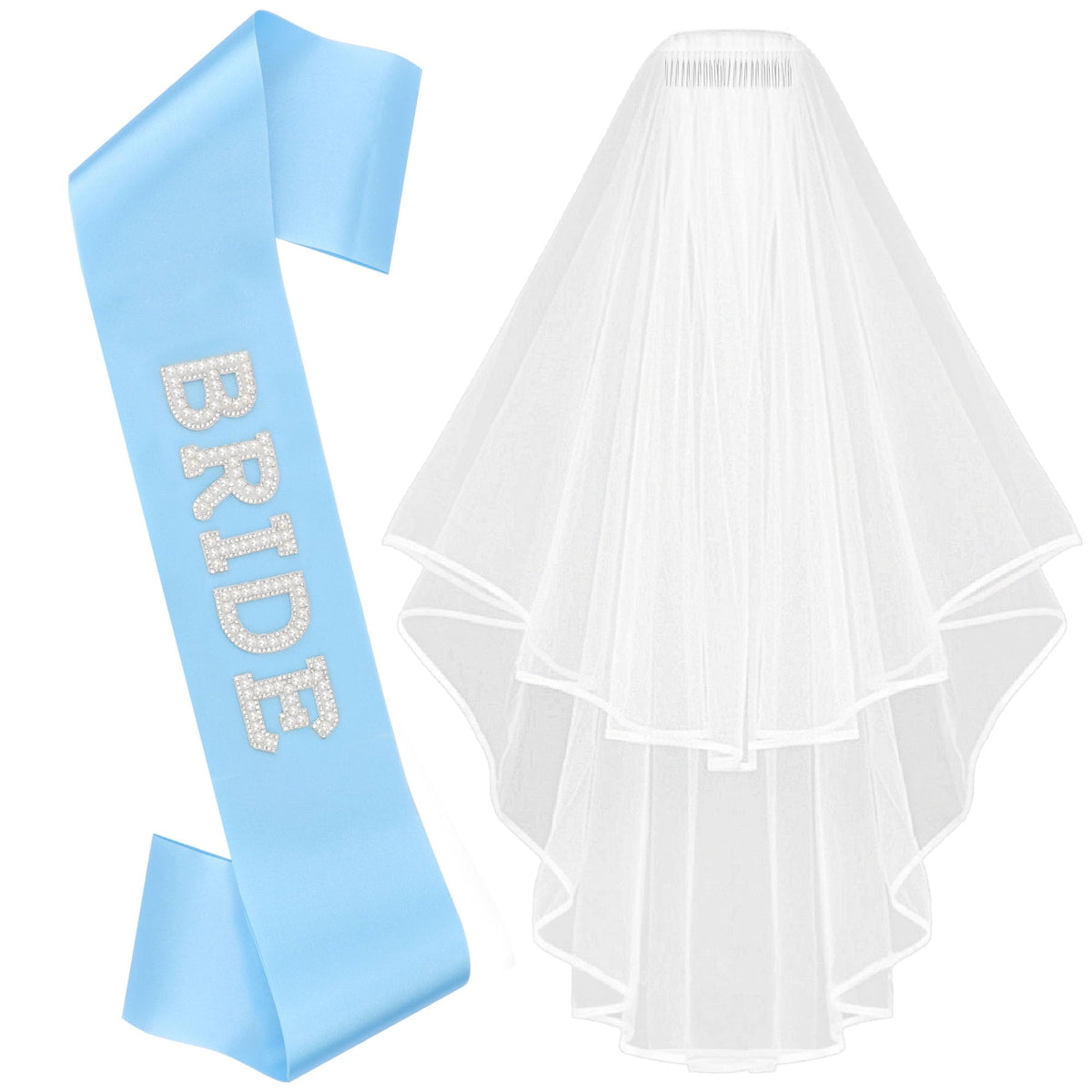 Chanaco Bride to Be Sash Bachelorette Party Favors Decorations Wedding Accessories White Veil Bridal Shower Sashes Gifts