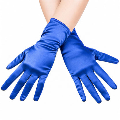 Women's Short Satin Opera Gloves for Wedding Bridal Prom Dance Dress, 9inch